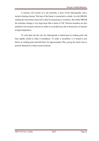 PHASE CHANGE MEMORY | PDF