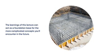 The learnings of this lecture can
act as a foundation base for the
more complicated concepts you'll
encounter in the future.
 