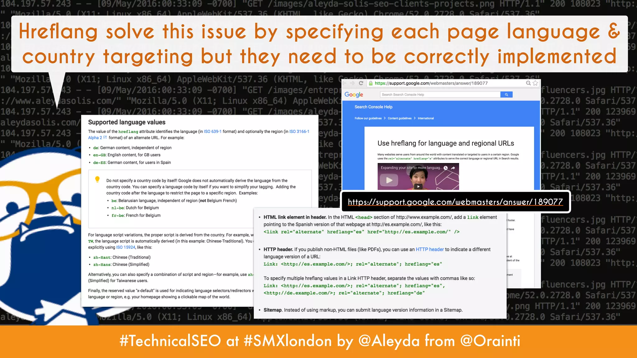 #TechnicalSEO at #SMXlondon by @Aleyda from @Orainti
Hreflang solve this issue by specifying each page language &
country targeting but they need to be correctly implemented
https://support.google.com/webmasters/answer/189077
 