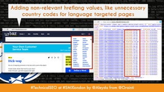 #TechnicalSEO at #SMXlondon by @Aleyda from @Orainti
Adding non-relevant hreflang values, like unnecessary
country codes f...