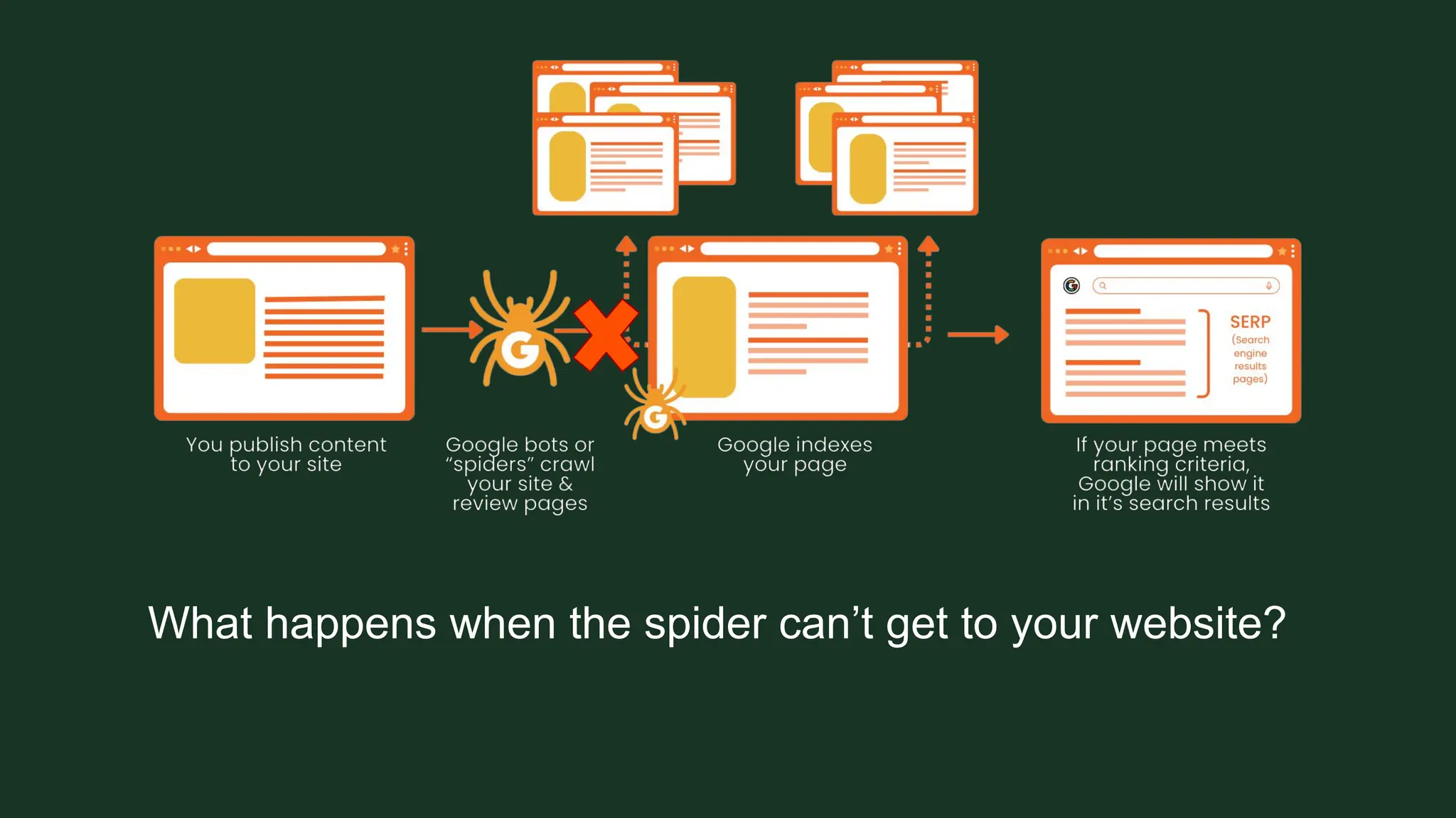 What happens when the spider can’t get to your website?
 