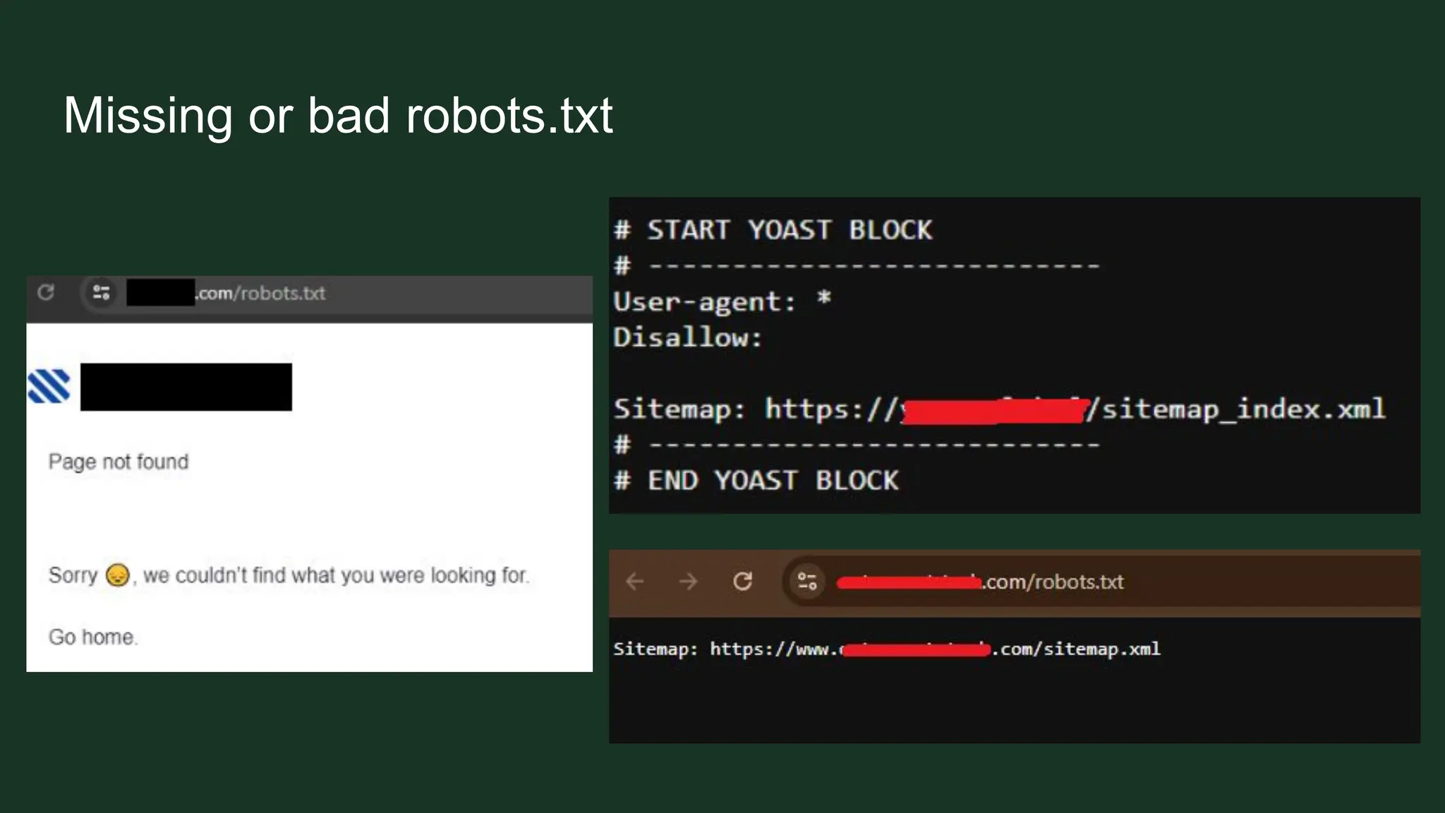 Missing or bad robots.txt
 