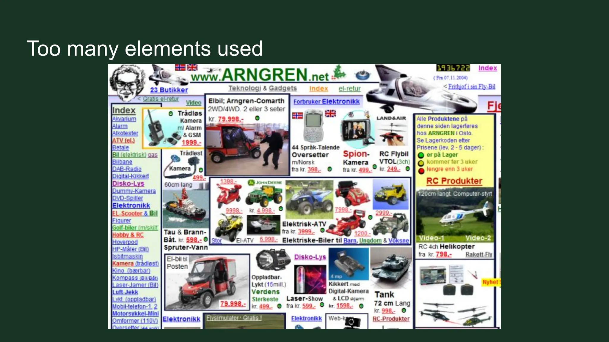 Too many elements used
 