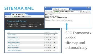 SITEMAP.XML
SEO Framework
added
sitemap.xml
automatically
 