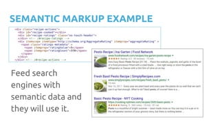 SEMANTIC MARKUP EXAMPLE
Feed search
engines with
semantic data and
they will use it.
 