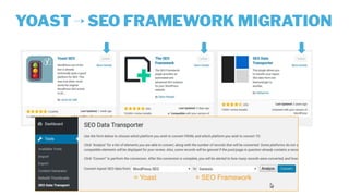 YOAST ⇢ SEO FRAMEWORK MIGRATION
= Yoast ≅ SEO Framework
 