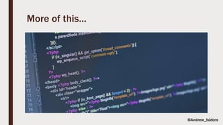 More of this…
@Andrew_Isidoro
 