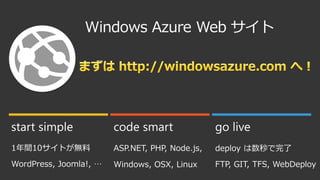 Windows Azure Web サイト
 