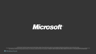 Technical session 3 windows azure におけるデータ中心クラウド サービス開発事始め