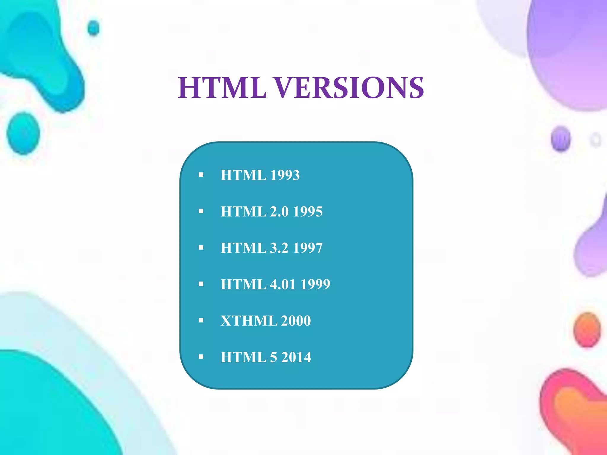INTRODUCTION TO HTML | PPT