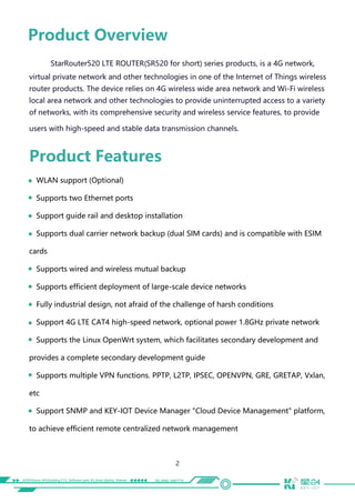 Network Router Specifications Technical Specification for SR520 Dual Ethernet Port and Dual SIM 4G ...