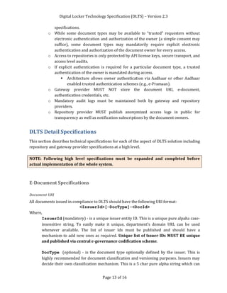 Digital Locker Technology Specification (DLTS) – Version 2.3
Page 13 of 16
specifications.
o While some document types may...
