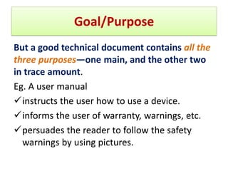 Technical Writing Goals Technical style | PDF