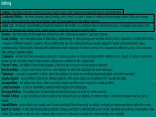 Technical terms glossary