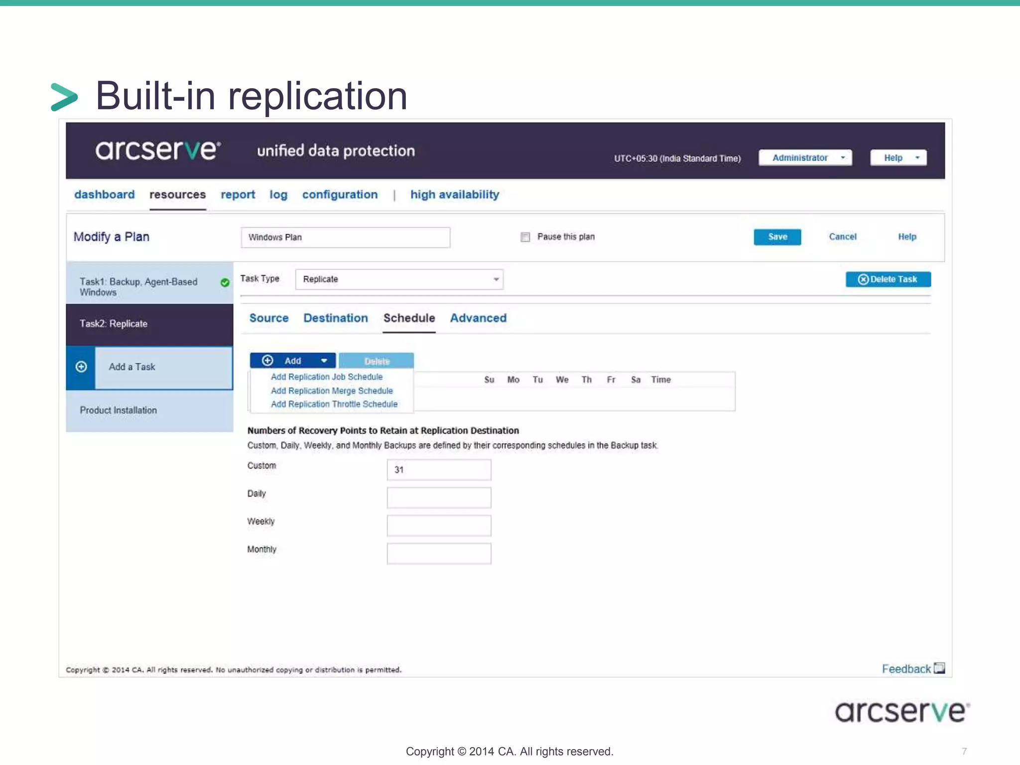 Built-in replication
Copyright © 2014 CA. All rights reserved. 7
 