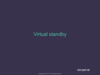 Virtual standby
Copyright © 2014 CA. All rights reserved.
 
