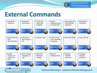 External CommandsTechnical Workshop 1 - Advanced Network Management