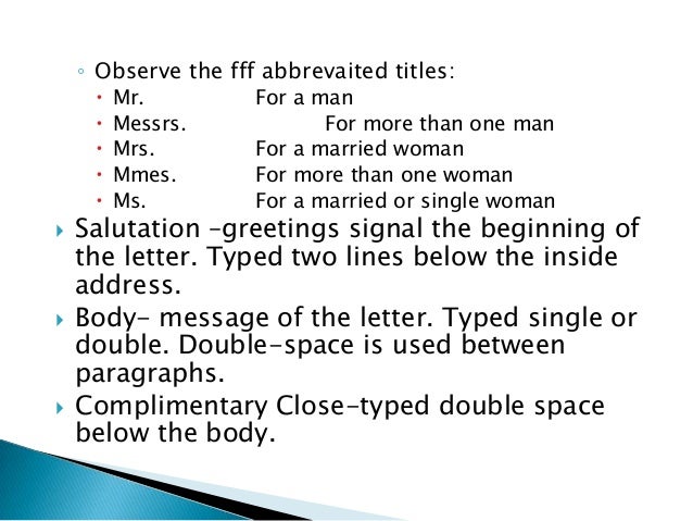 technical writing how to address a woman in a letter