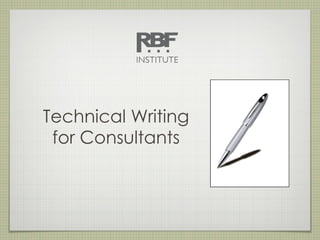 Technical Writing for Consultants 