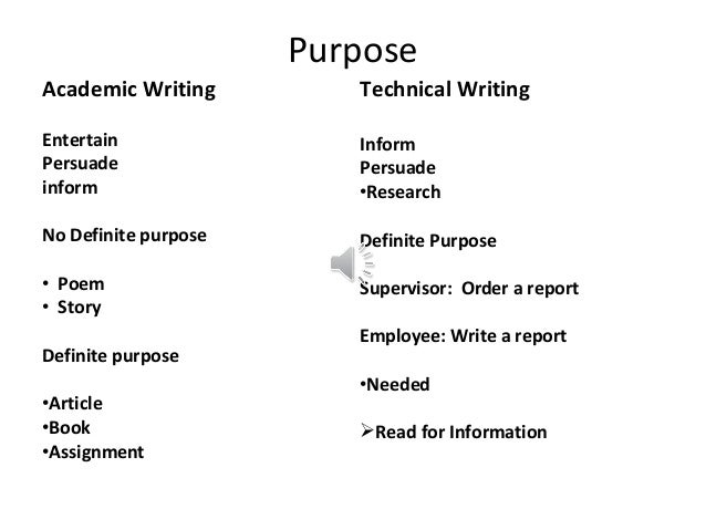 What is technical academic writing
