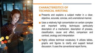 Technical Writing Lesson TECHNICAL WRITING LESSON 1.ppt used for communication coursesx | PPTX