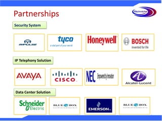Partnerships
9
Security System
IP Telephony Solution
Data Center Solution
 