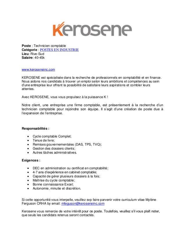 Technicien Comptable Cabinet K