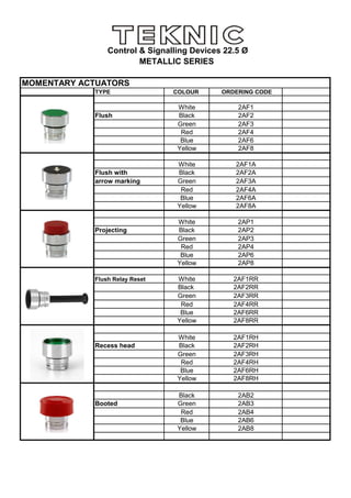 Main Switch Color Code Technics switches metal series2 | PDF