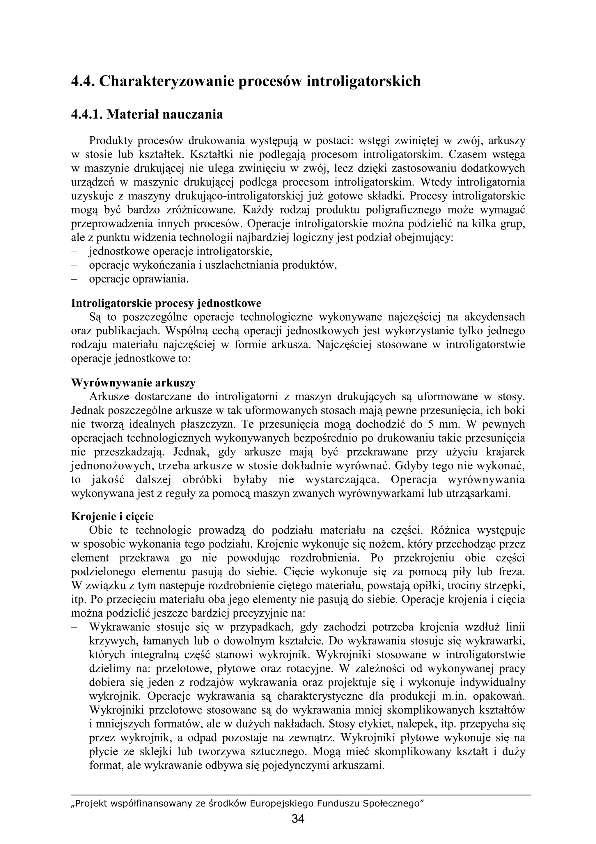 Procesy Introligatorskie I Wykończeniowe Współczesnej Poligrafii Pdf