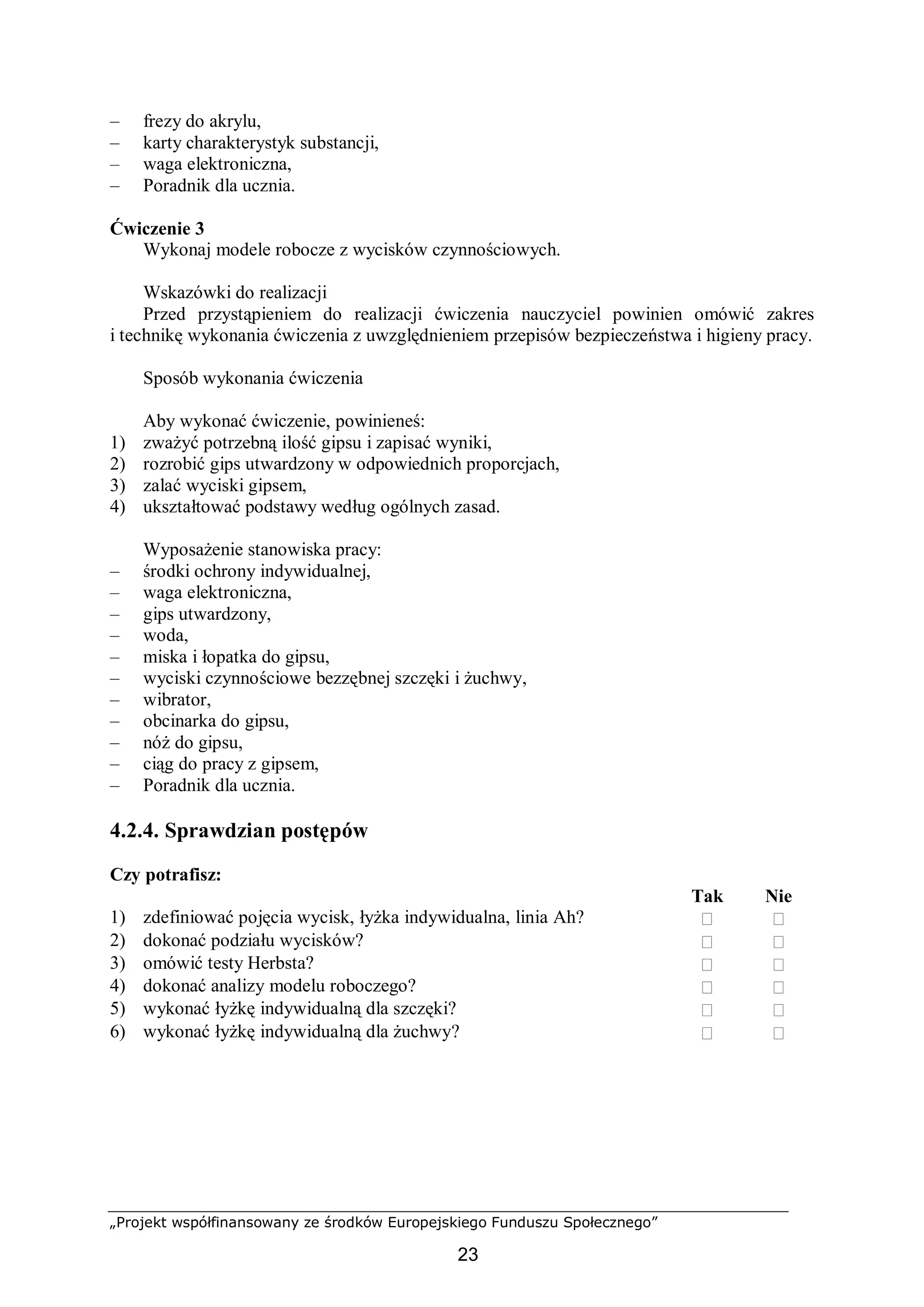 Wykonywanie protez całkowitych | PDF