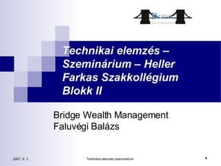 Technikai elemzés –  Szeminárium – Heller Farkas Szakkollégium Blokk II Bridge Wealth Management Faluvégi Balázs 