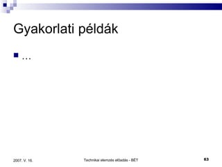 Gyakorlati példák … 