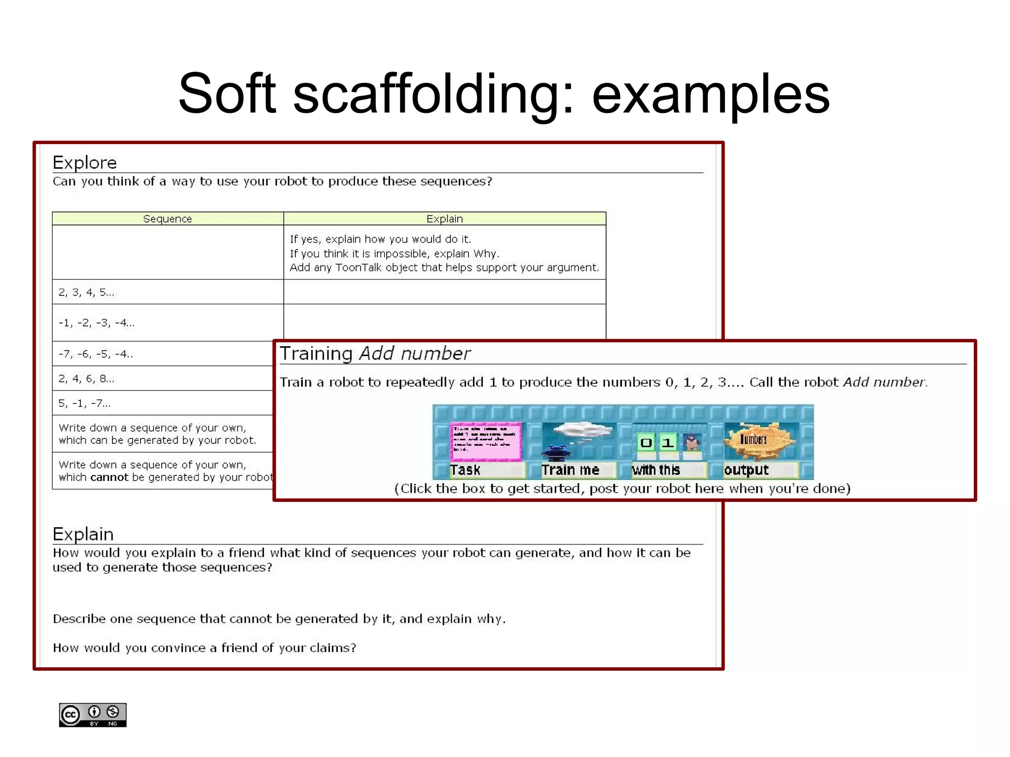 Soft scaffolding: examples 