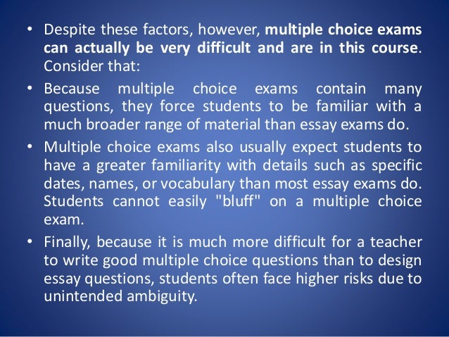 an essay question is a(n) ________ test of memory an essay question is a(n) ________ test of memory