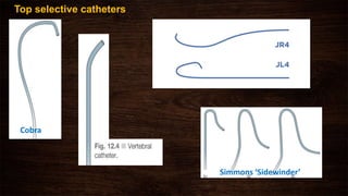 Top selective catheters
Cobra
Simmons ‘Sidewinder’
 