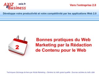 Bonnes pratiques du Web Marketing par la Rédaction de Contenu pour le Web 2 