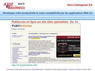 http:// fr.publiarticles.com Publiez-les en ligne sur des sites spécialisés  Ex. 1a  