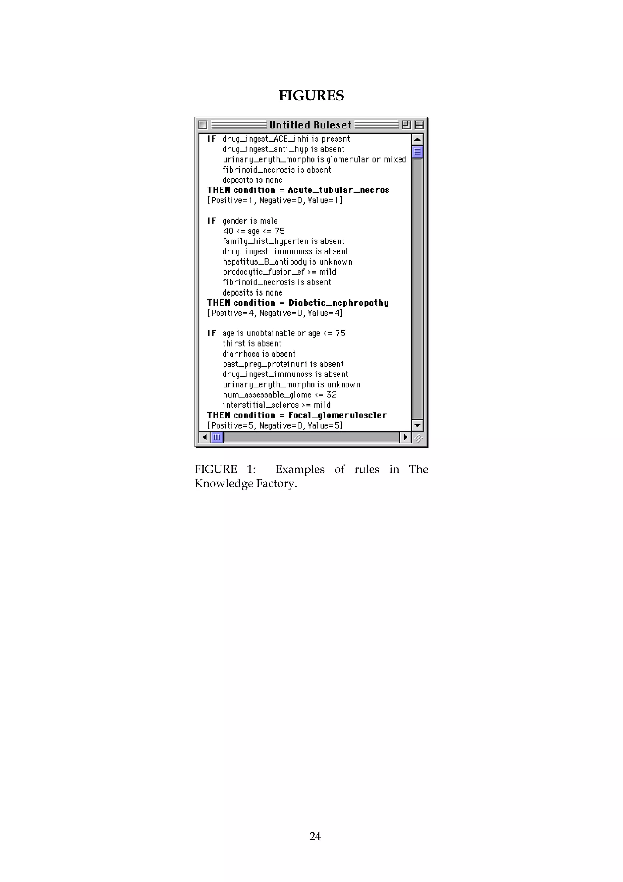 FIGURES




FIGURE 1:    Examples of rules in The
Knowledge Factory.




                  24
 