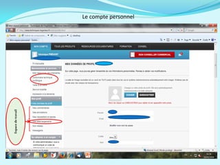 Le compte personnelEspacedetravail
 