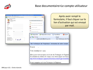 Base documentaire>La navigationFinalement, un listing affiche les articles de la dernière rubrique.Cliquer sur un article pour l’ouvrir.BNR pour UCL – Droits réservés