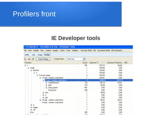 Profilers front


             IE Developer tools
 