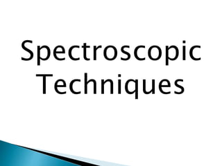 Spectroscopic
Techniques
 