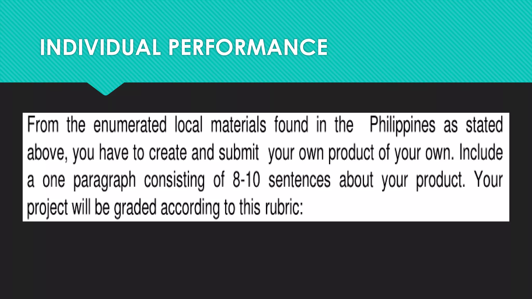 INDIVIDUAL PERFORMANCE
 