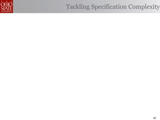 Tackling Specification Complexity




                              62
 