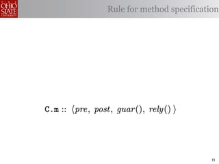 Rule for method specification




                           72
 