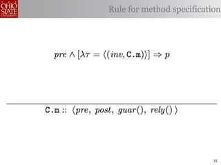 Rule for method specification




                           73
 