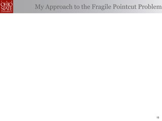 My Approach to the Fragile Pointcut Problem




                                         15
 