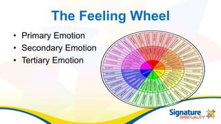 The Feeling Wheel
• Primary Emotion
• Secondary Emotion
• Tertiary Emotion
 