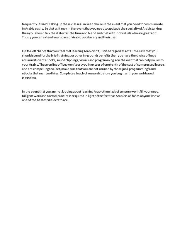 Techniques For Learning Arabic