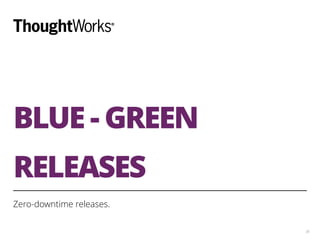 BLUE - GREEN
!
RELEASES
Zero-downtime releases.
30
 